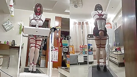 Self Bondage On Treadmill - Teaser Video Self Bondage On Treadmill - Teaser Video