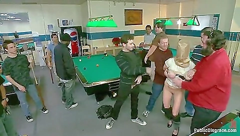 19 Year Old With Huge Natural Tits Gets Humiliated And Fucked In Public