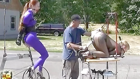 Bicycle Powered Machine Fucking In Bondage Bicycle Powered Machine Fucking In Bondage